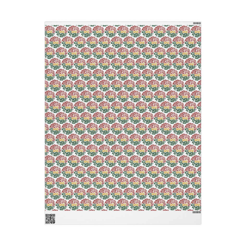 Merry And Bright Christmas Print Holiday Gift Wrap Paper - Glossy Or Matte
