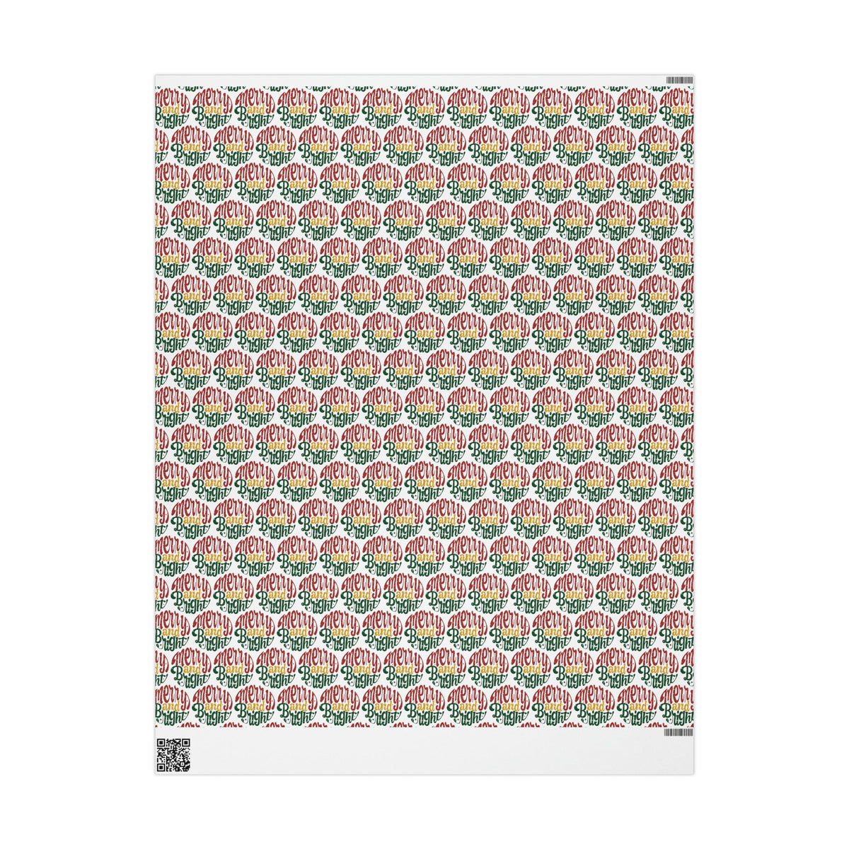 Merry And Bright Christmas Print Holiday Gift Wrap Paper - Glossy Or Matte