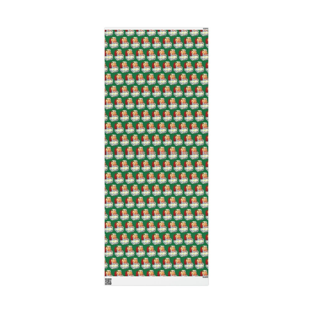 Merry Christmas Santa Retro Christmas Print Holiday Gift Wrap Paper - Glossy Or Matte