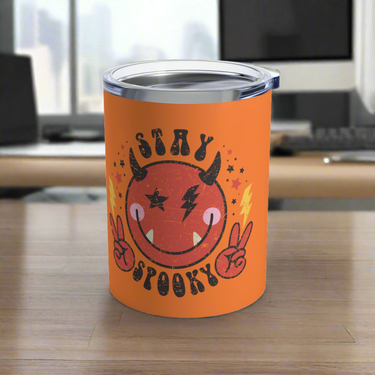 Stay Spooky Cute Devil Orange Stainless Steel Tumbler 10oz