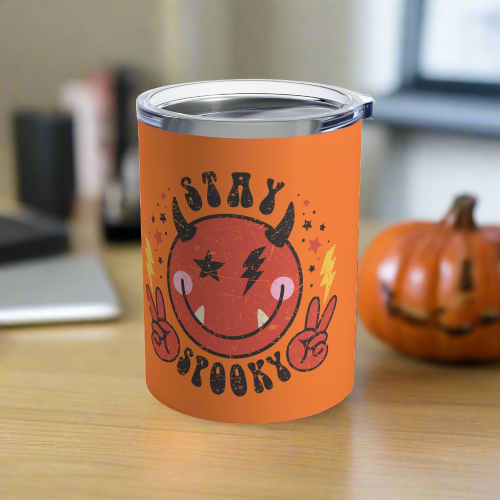 Stay Spooky Cute Devil Orange Stainless Steel Tumbler 10oz