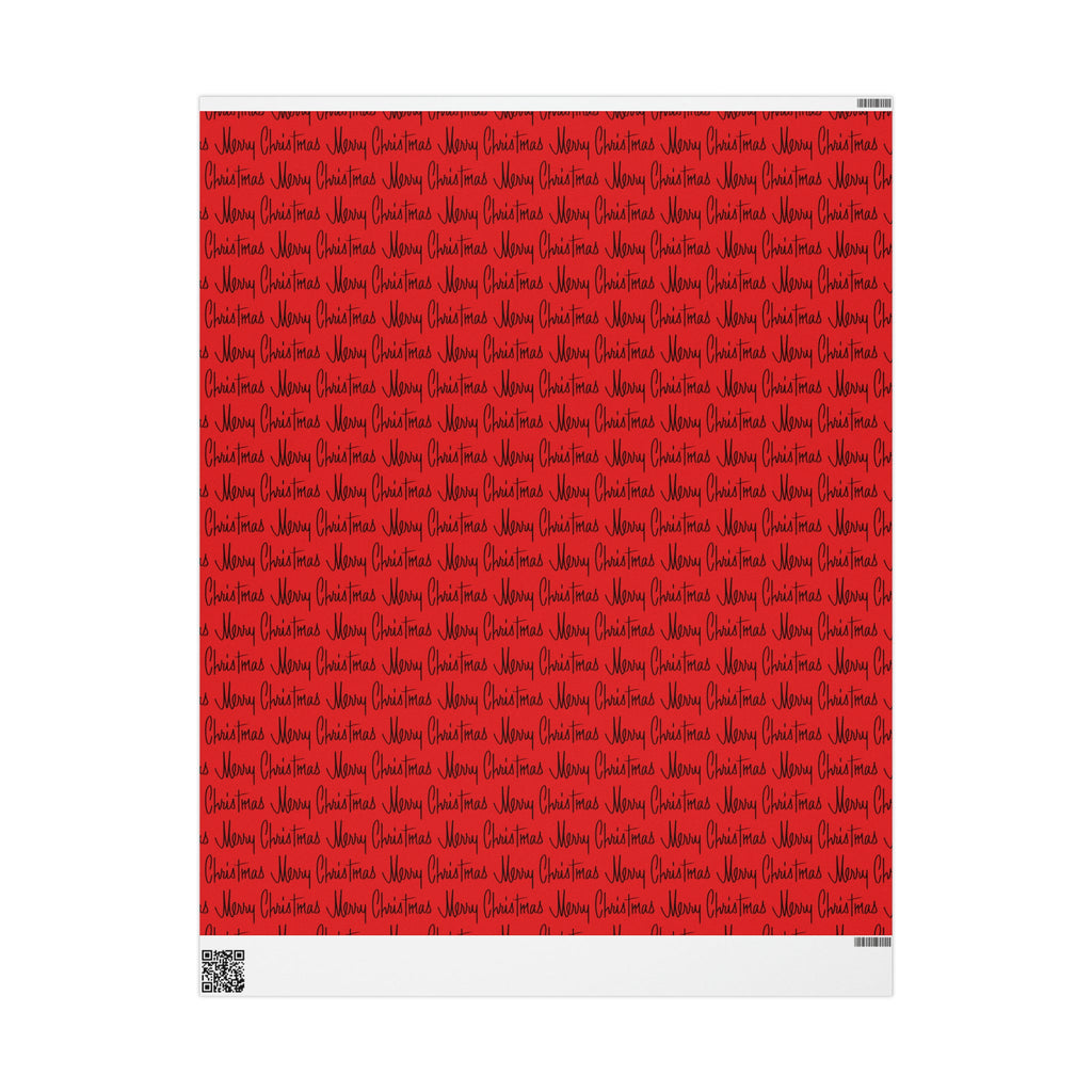 Merry Christmas Red Mid Century Retro Christmas Print Holiday Gift Wrap Paper - Glossy Or Matte