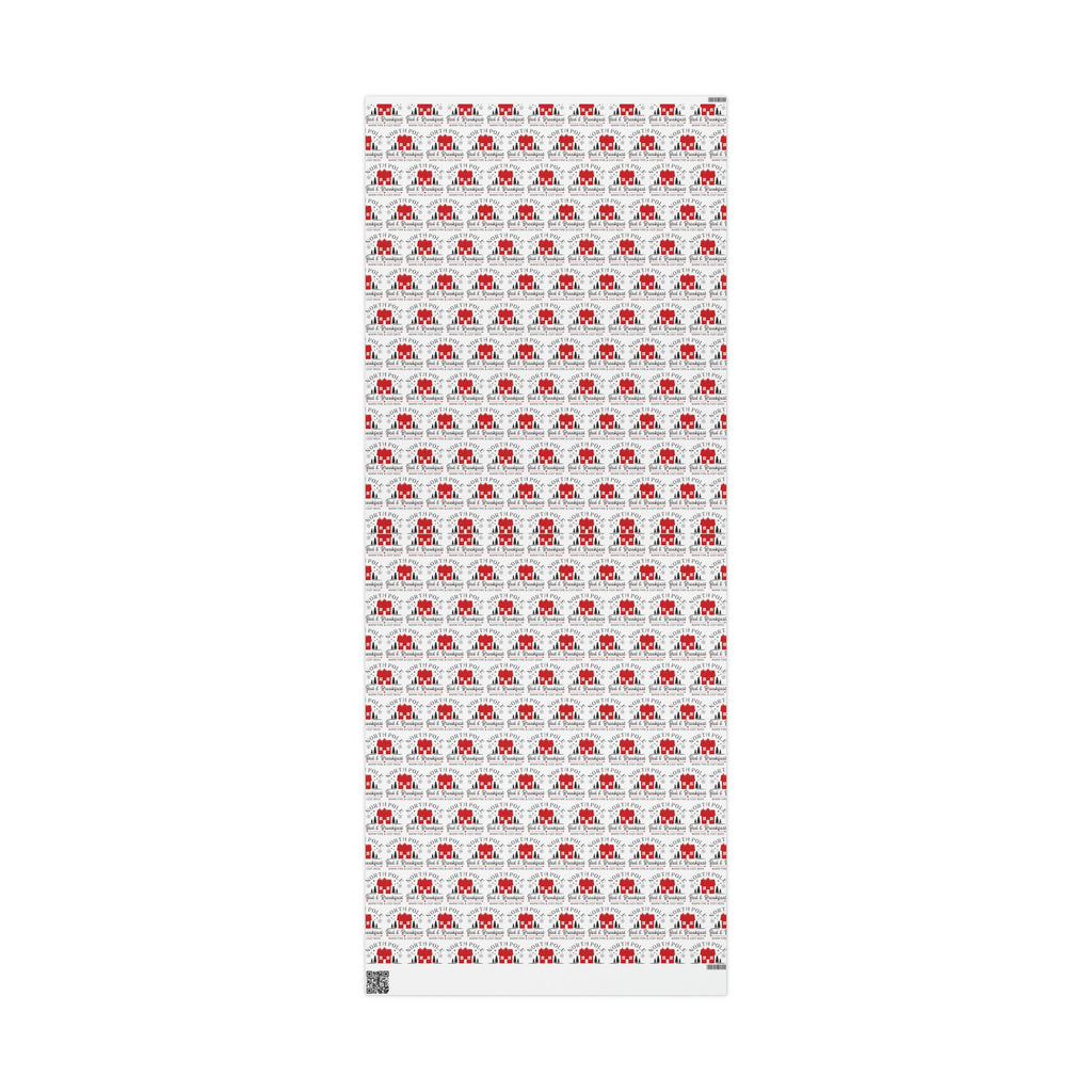 North Pole Bed And Breakfast Christmas Print Holiday Gift Wrap Paper - Glossy Or Matte