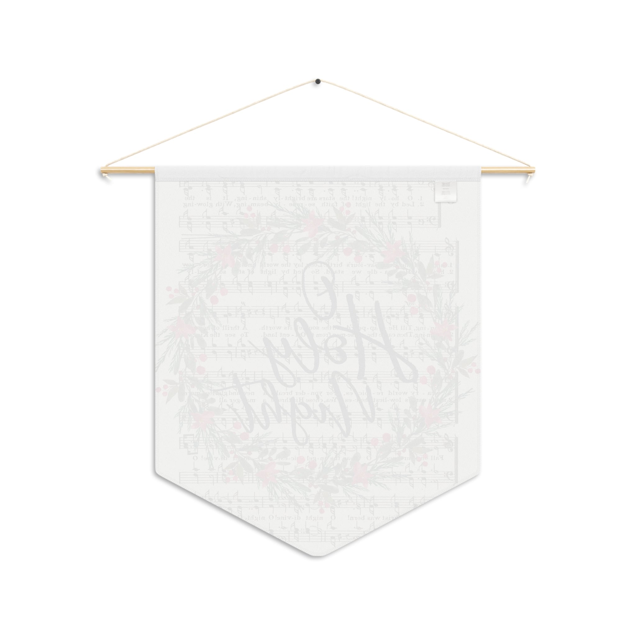 O Holy Night Sheet Music Christmas Wreath Retro Christmas Print Wall Hanging Banner Flag