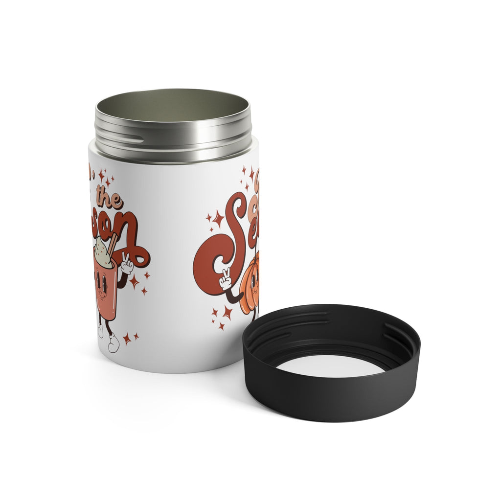 Tis The Season For Pumpkin Spice Retro Style Autumn Fall Lined Stainless Steel Can Holder
