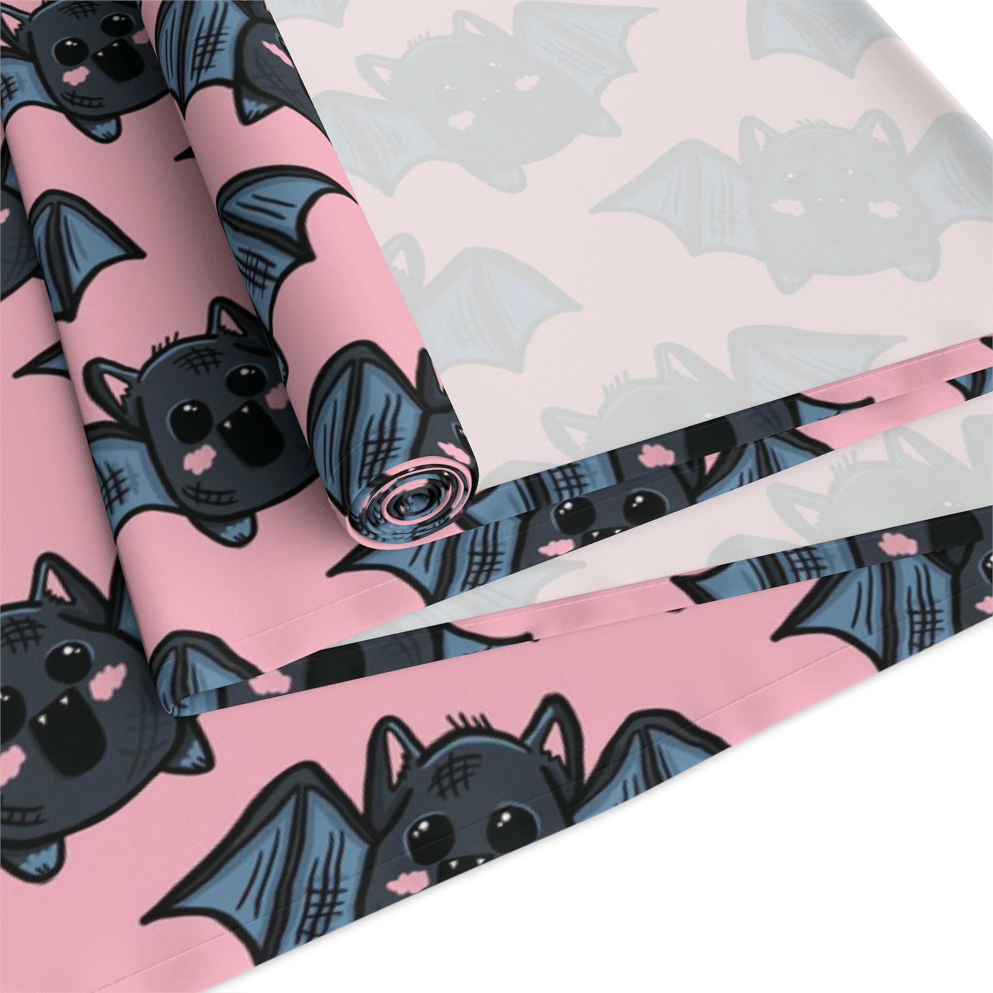 Halloween Bats Pink Fall Autumn Cotton Poly Table Runner