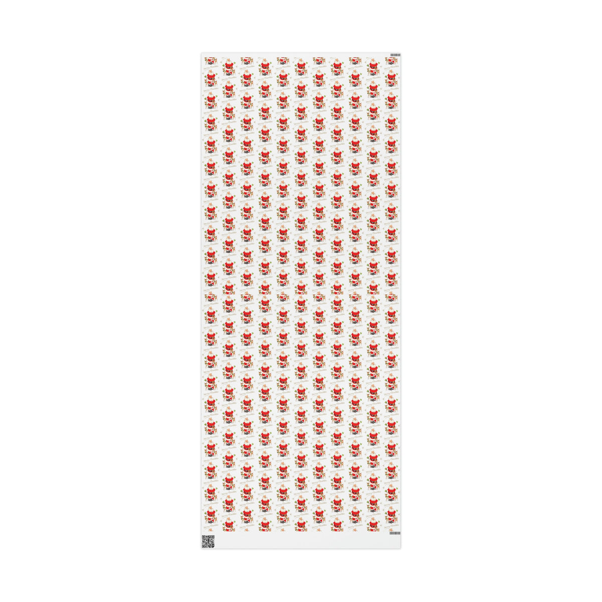 Merry Christmas Santa Reindeer Gold Stars Midcentury Retro Holiday Gift Wrap Paper - Glossy Or Matte