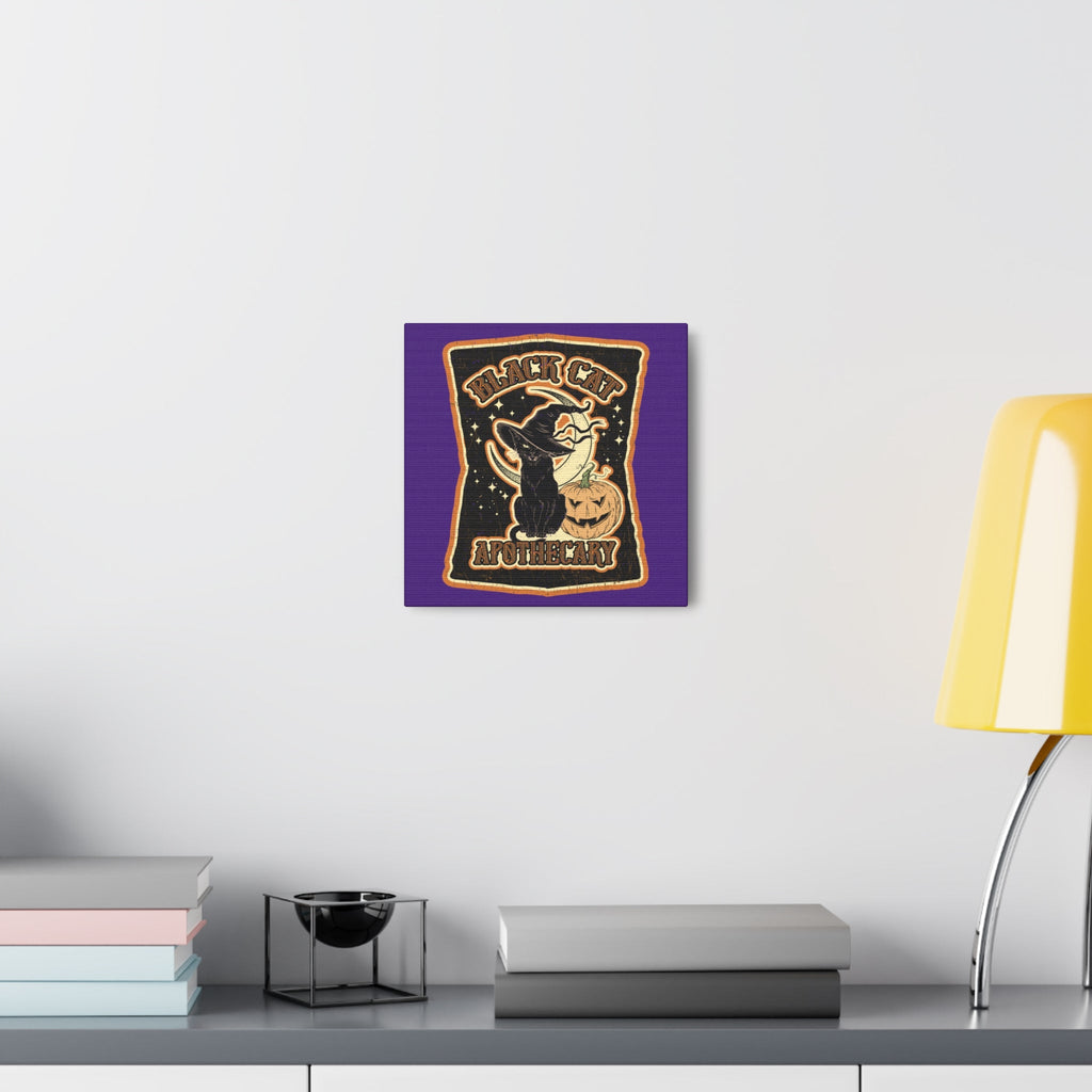 Black Cat Apothecary Distressed Style Halloween Print Canvas Gallery Wrap