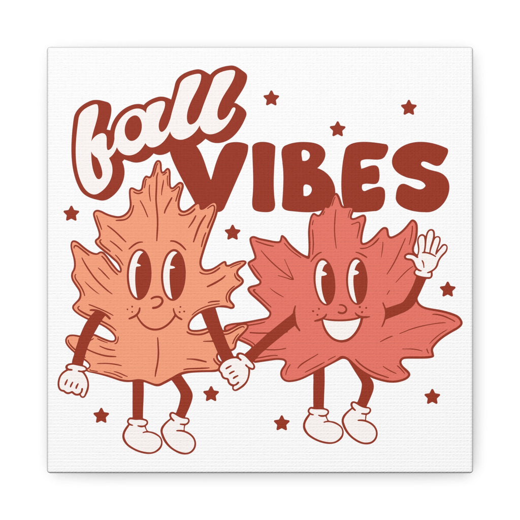 Fall Vibes Leaf Friends Retro Style Fall Autumn Canvas Gallery Wrap