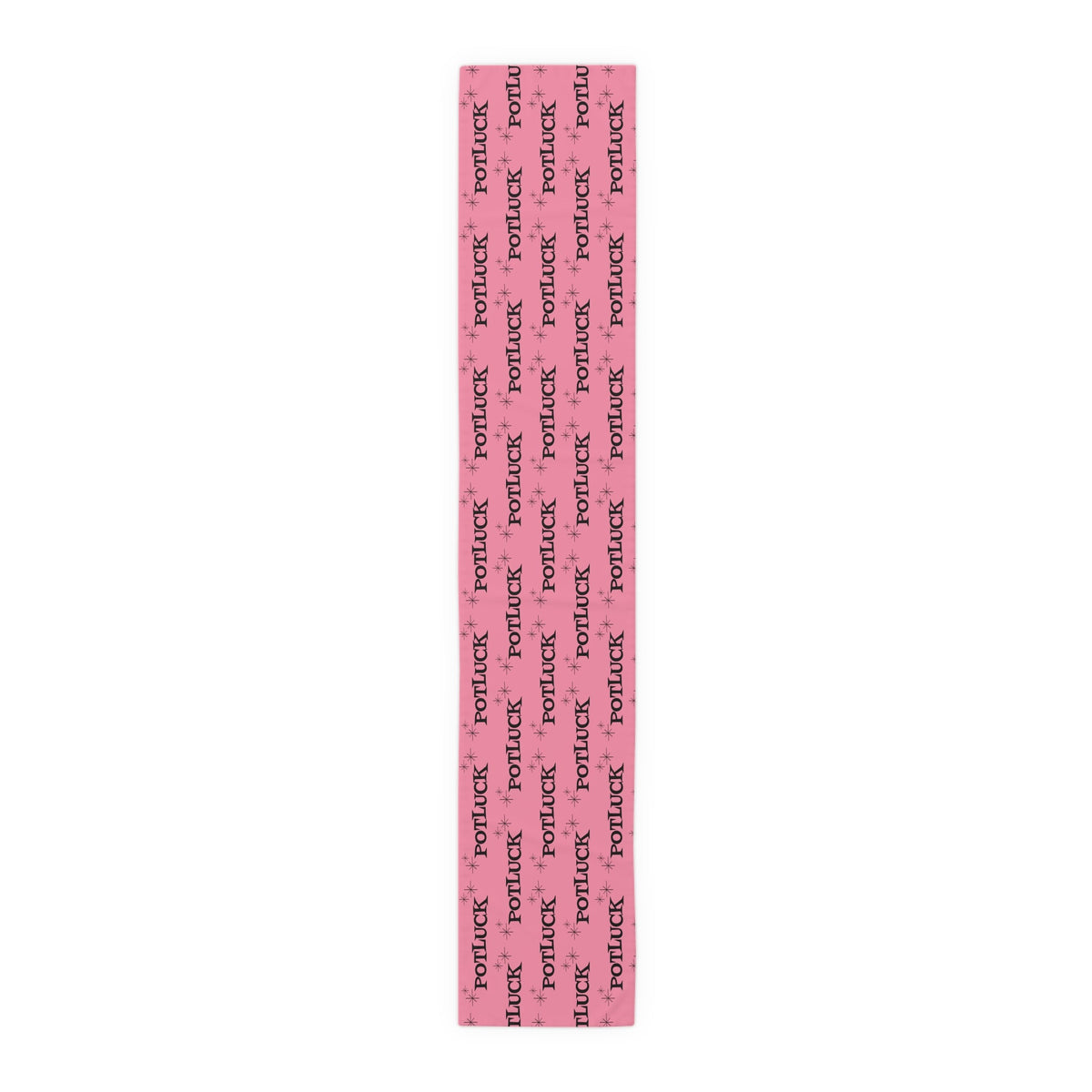 Potluck Pink Atomic Mid Century Retro Style Decor Cotton Poly Table Runner