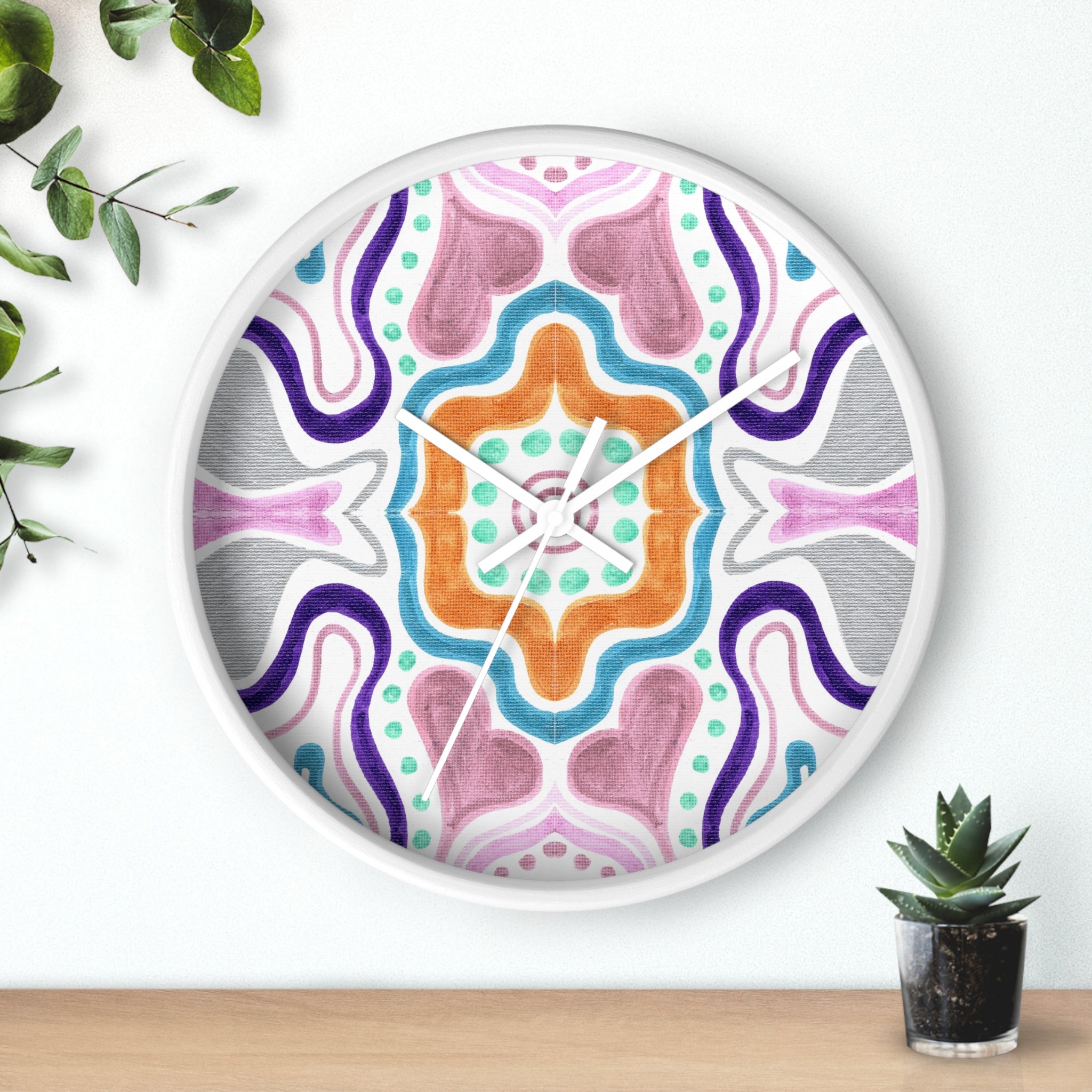 Love Frequency Caden Caraco Wooden White Silent Wall Clock