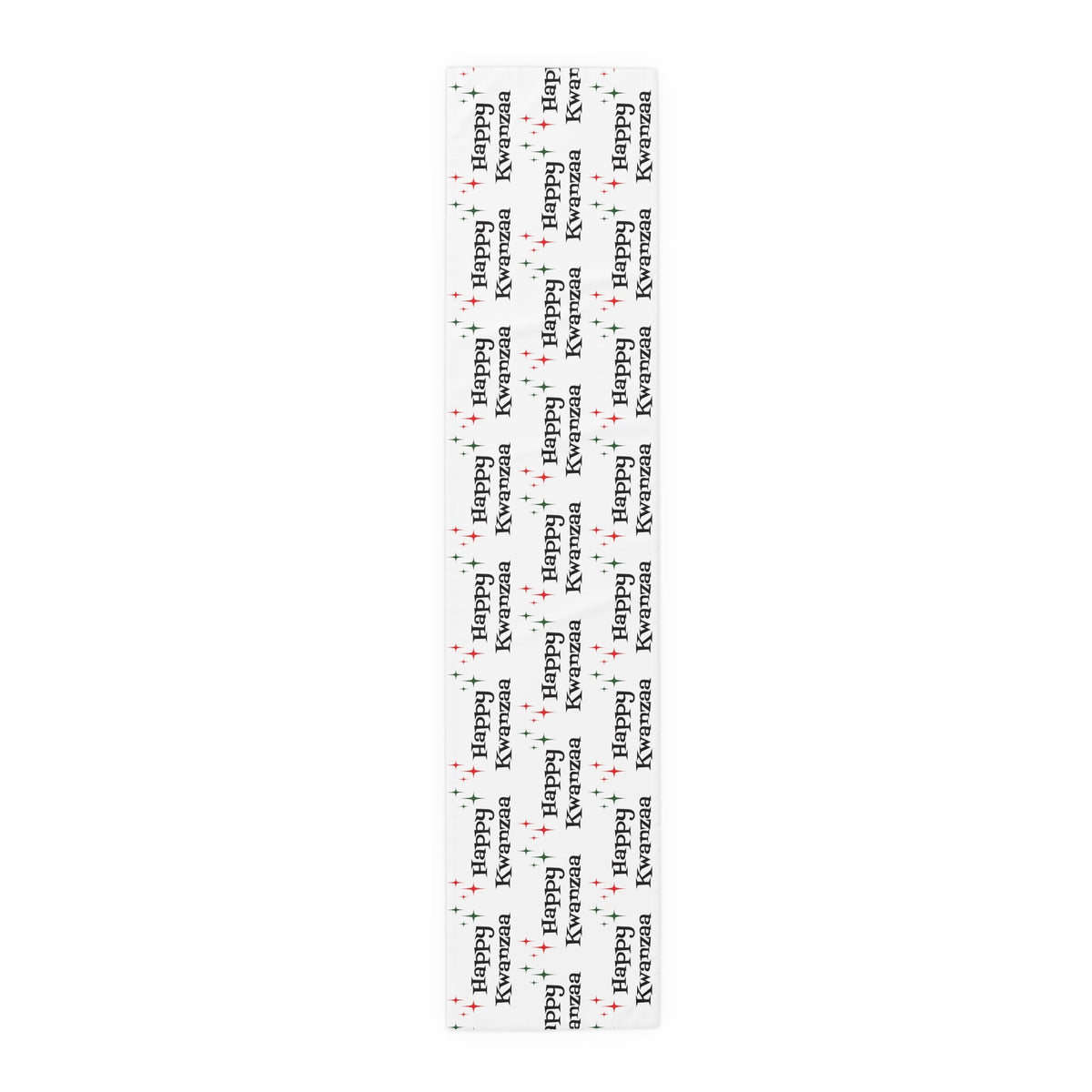 Happy Kwanzaa Atomic Mid Century Retro Style Kwanzaa Holiday Party Decor Cotton Poly Table Runner