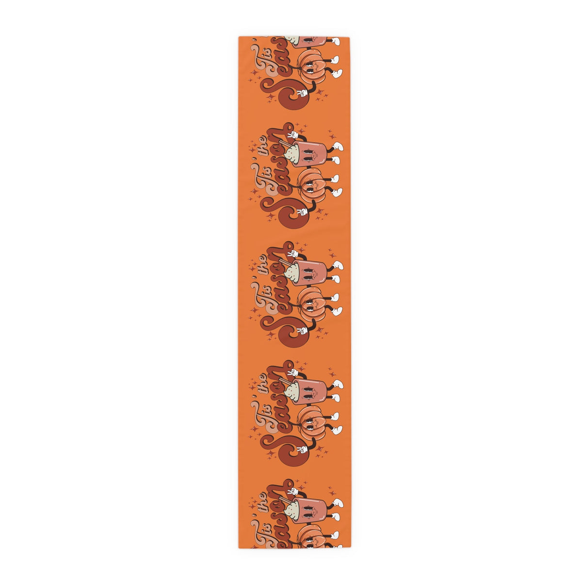 Tis The Season For Pumpkin Spice Retro Style Fall Autumn Decor Cotton PolyTable Runner