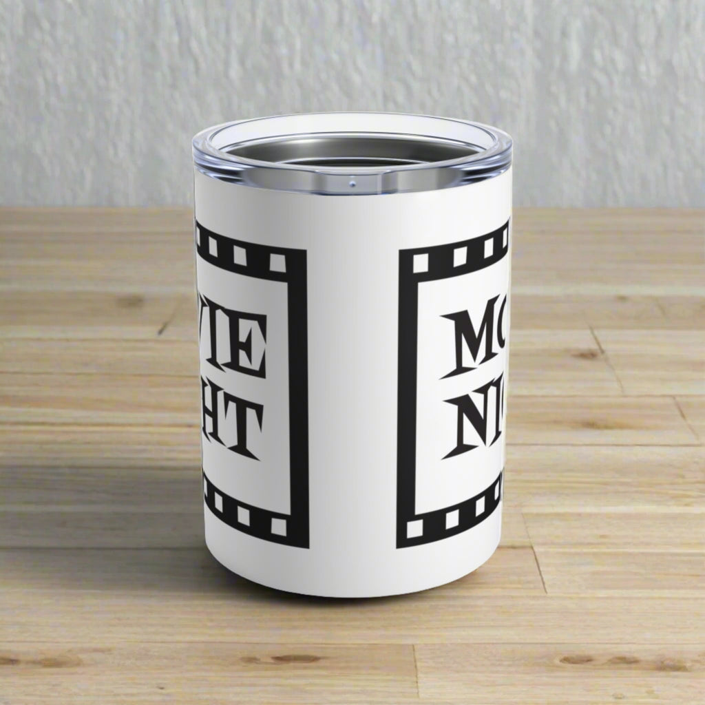 Movie Night Travel Tumbler 10oz Stainless Steel Retro Film Strip Atomic Era Design