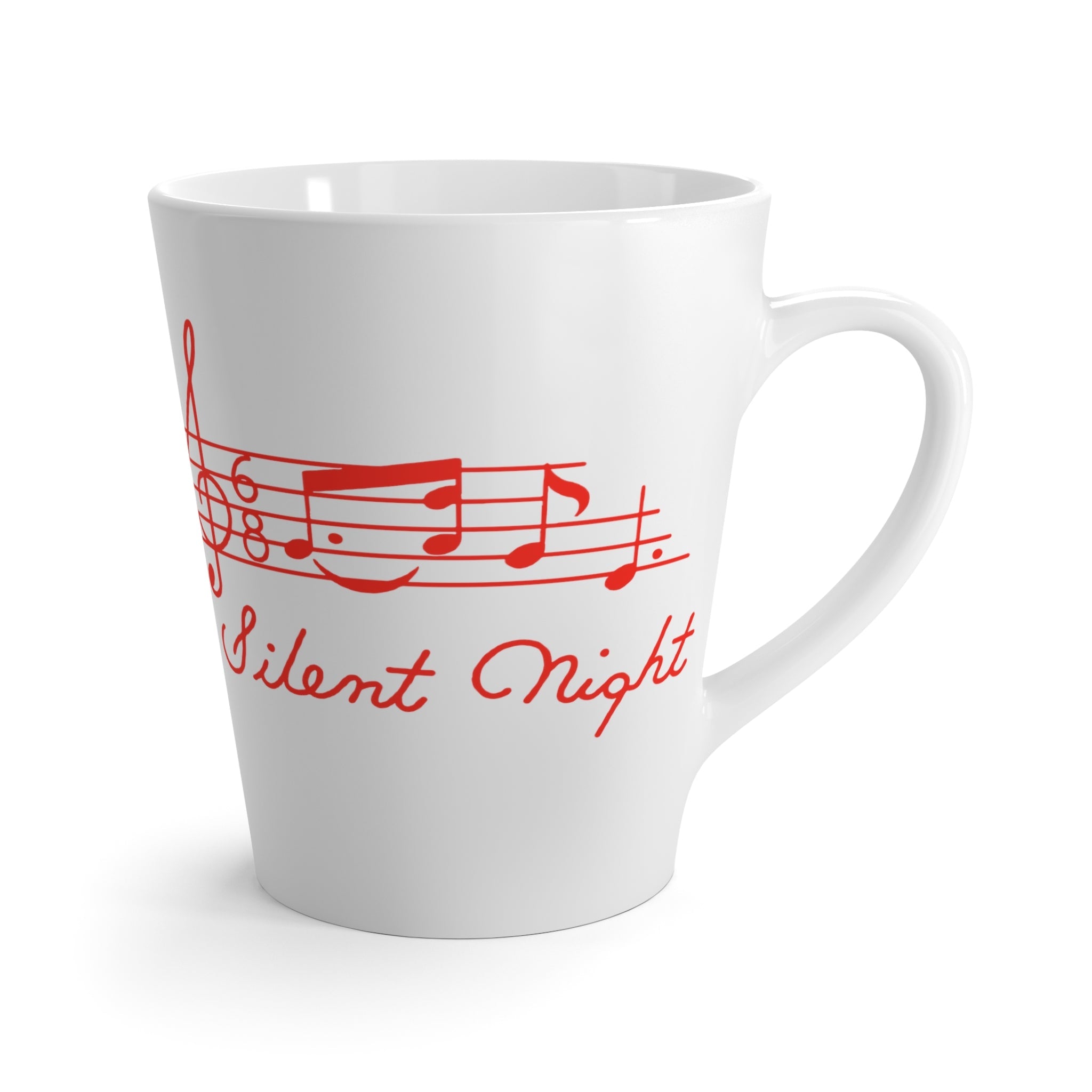 Silent Night Music Mid Century Retro Christmas Print Latte Coffee Mug