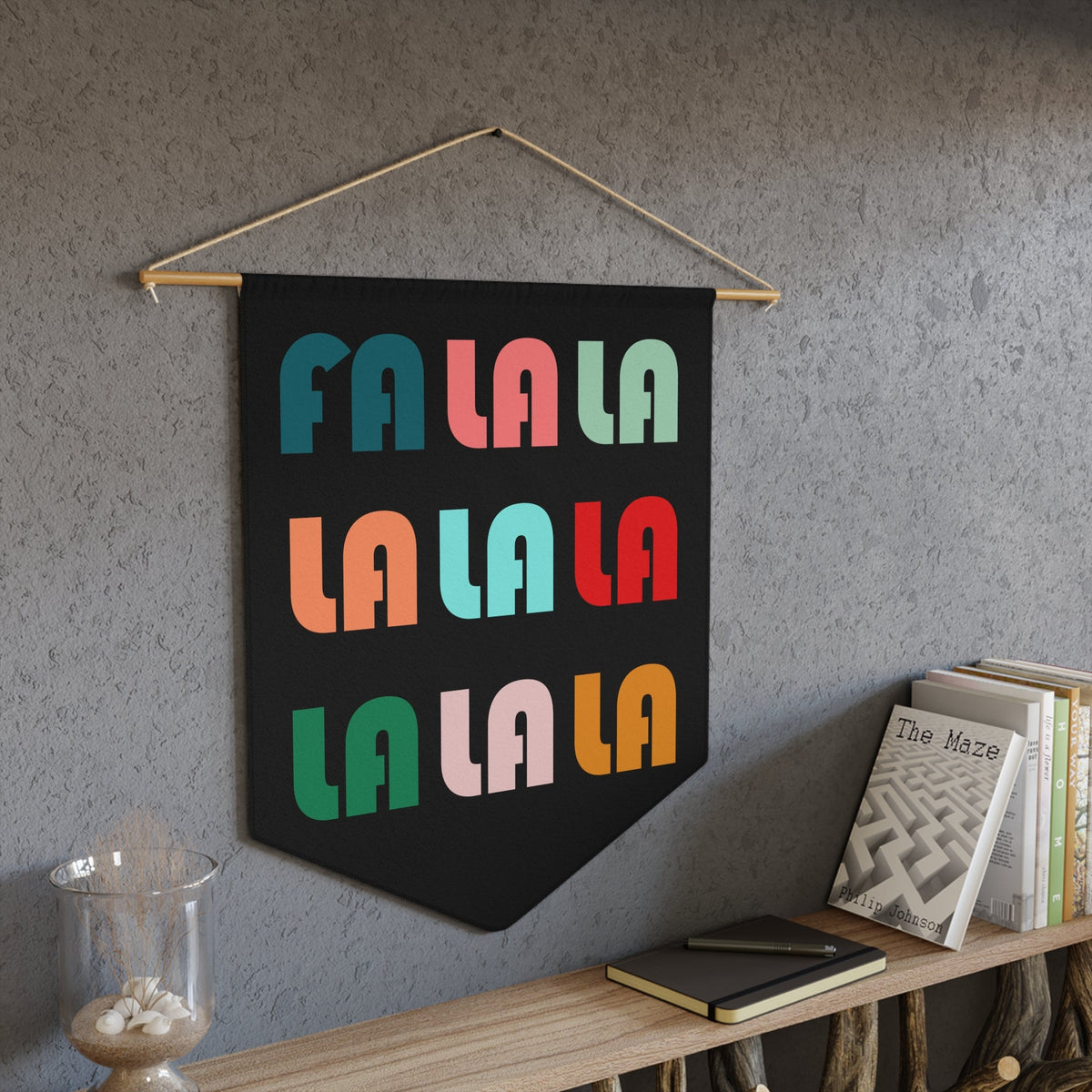Fa La La La Christmas Print Wall Hanging Banner Flag