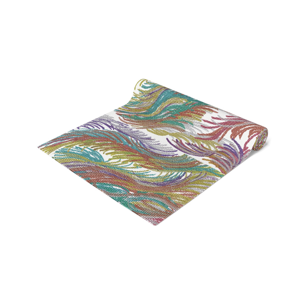 Space Feathers Caden Caraco Modern Art Decor Cotton Poly Table Runner