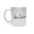 Merry Christmas Silver Mid Century Retro Christmas Print Metallic Mug
