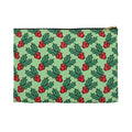 Cute Christmas Holly Green Christmas Print Polyester Accessory Pouch Travel Bag