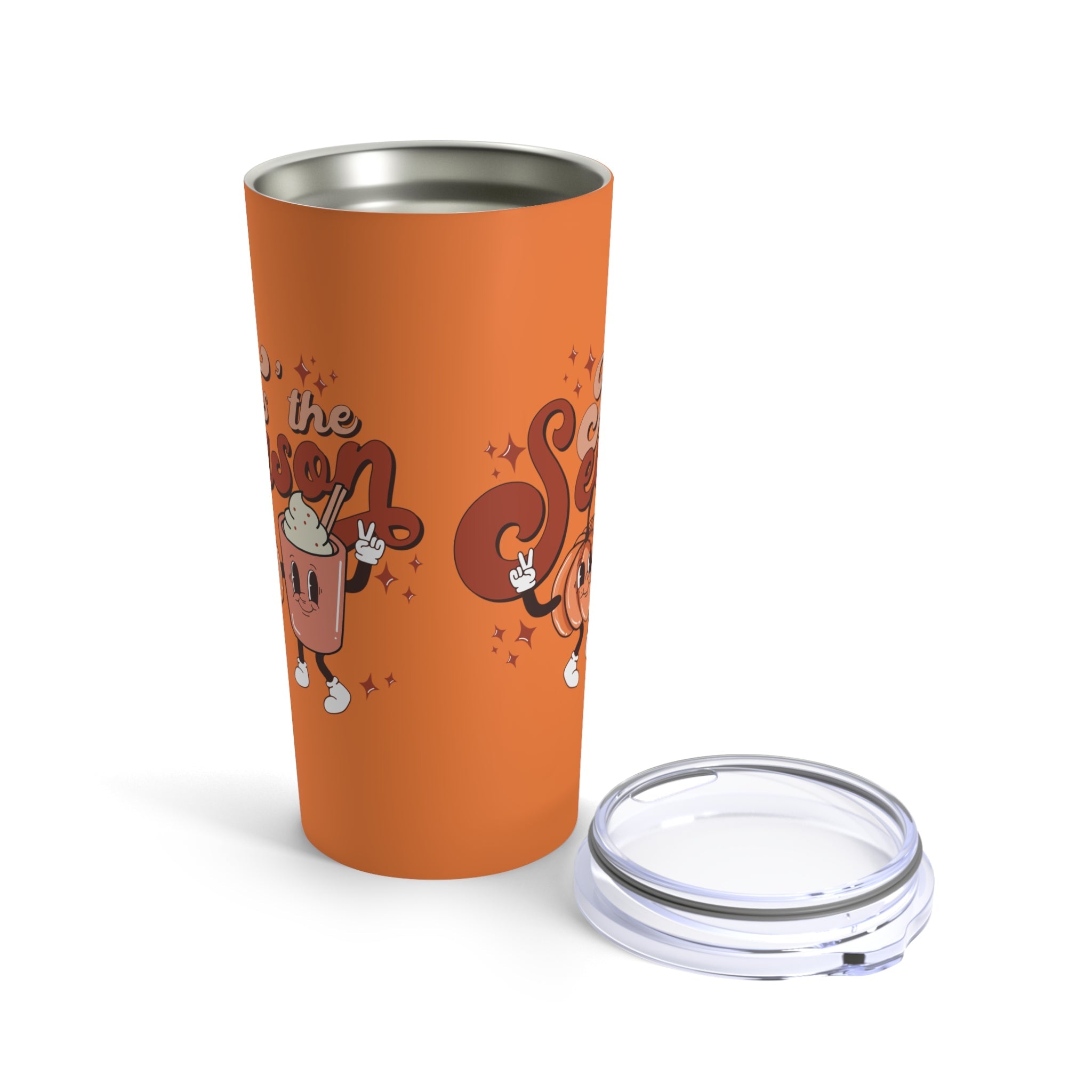 Tis The Season For Pumpkin Spice Retro Style Fall Autumn Stainless Steel Tumbler 20oz