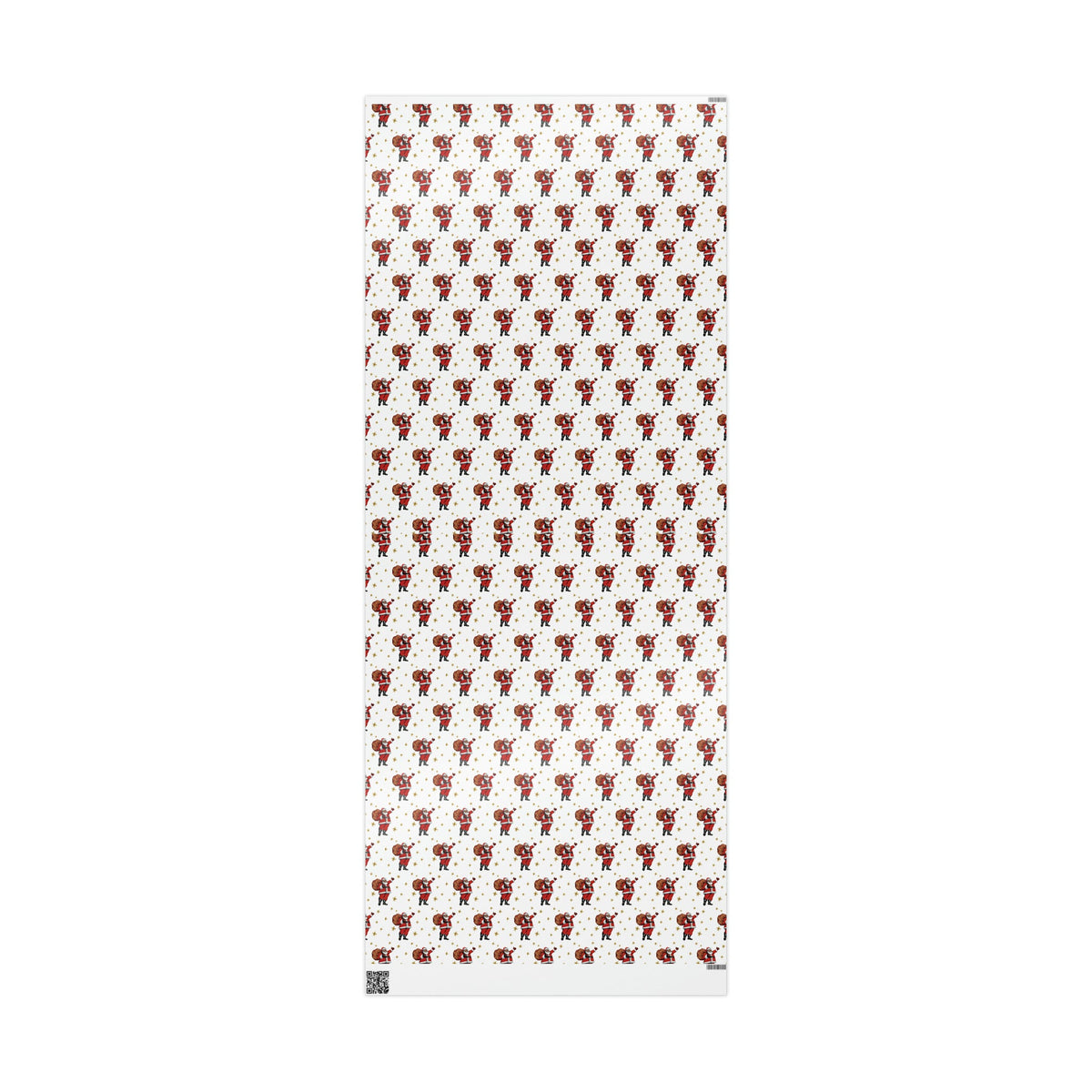 Santa Gold Stars Mid Century Retro Christmas Print Holiday Gift Wrap Paper - Glossy Or Matte