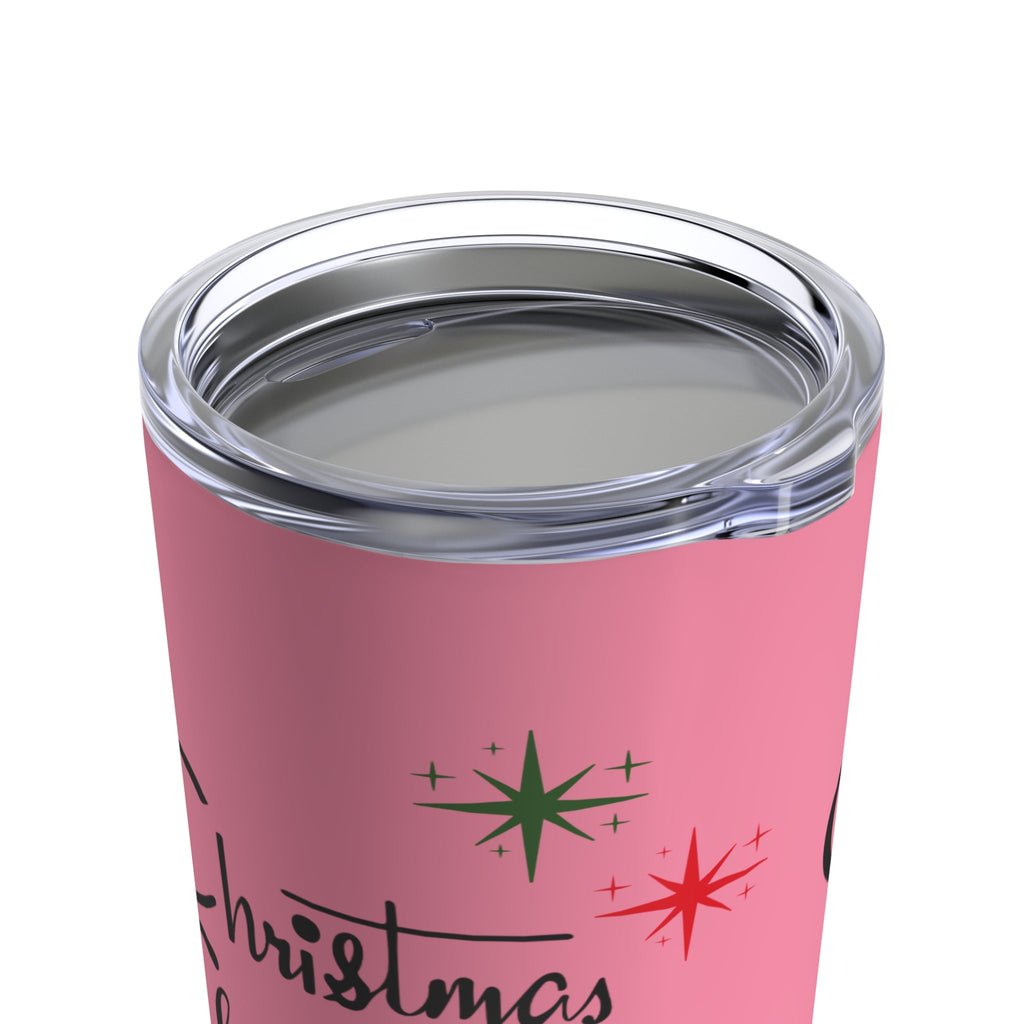 Christmas Greetings Starburst Retro Mid Century Pink Christmas Style Stainless Steel Tumbler 20oz