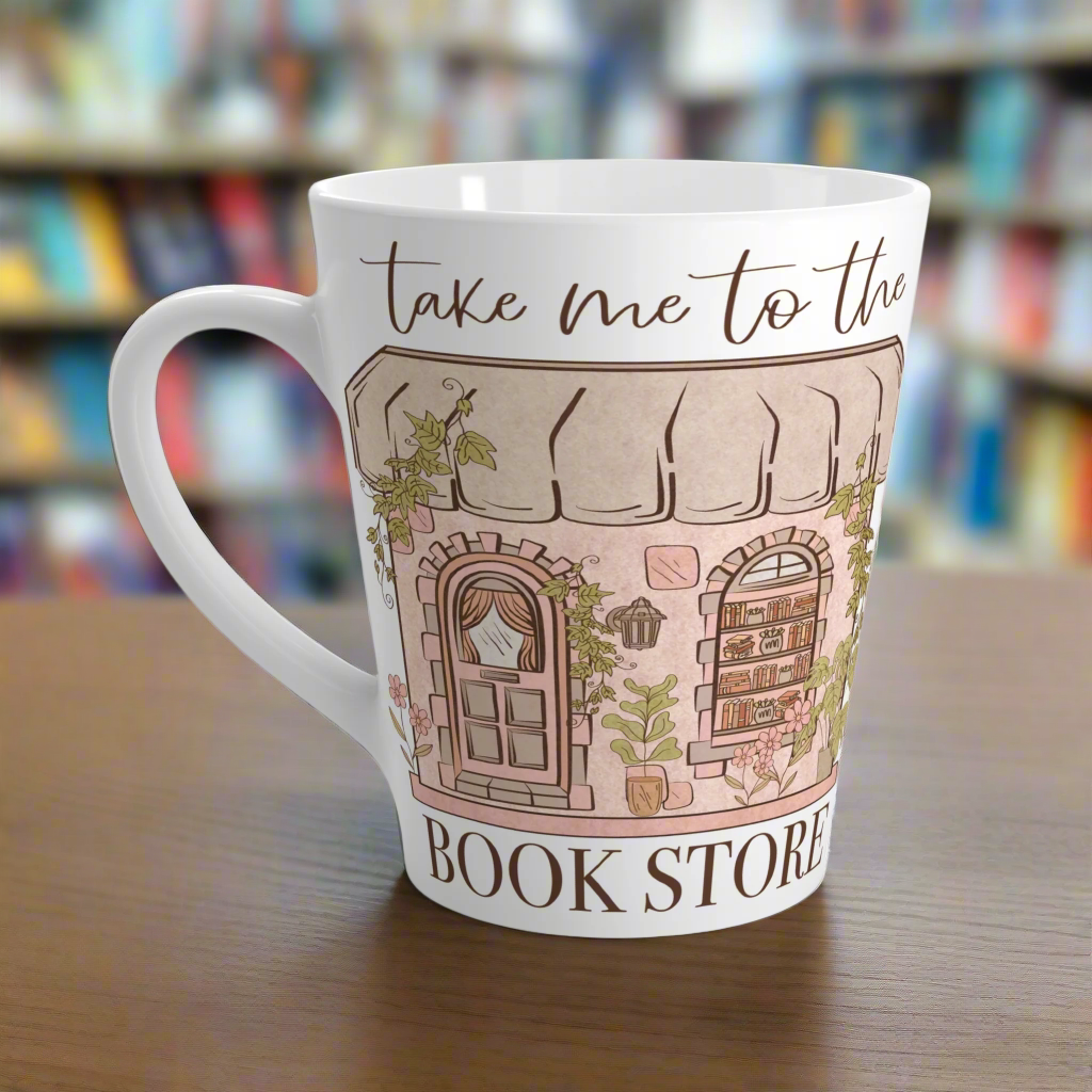 Take Me To The Bookstore Latte Coffee Mug
