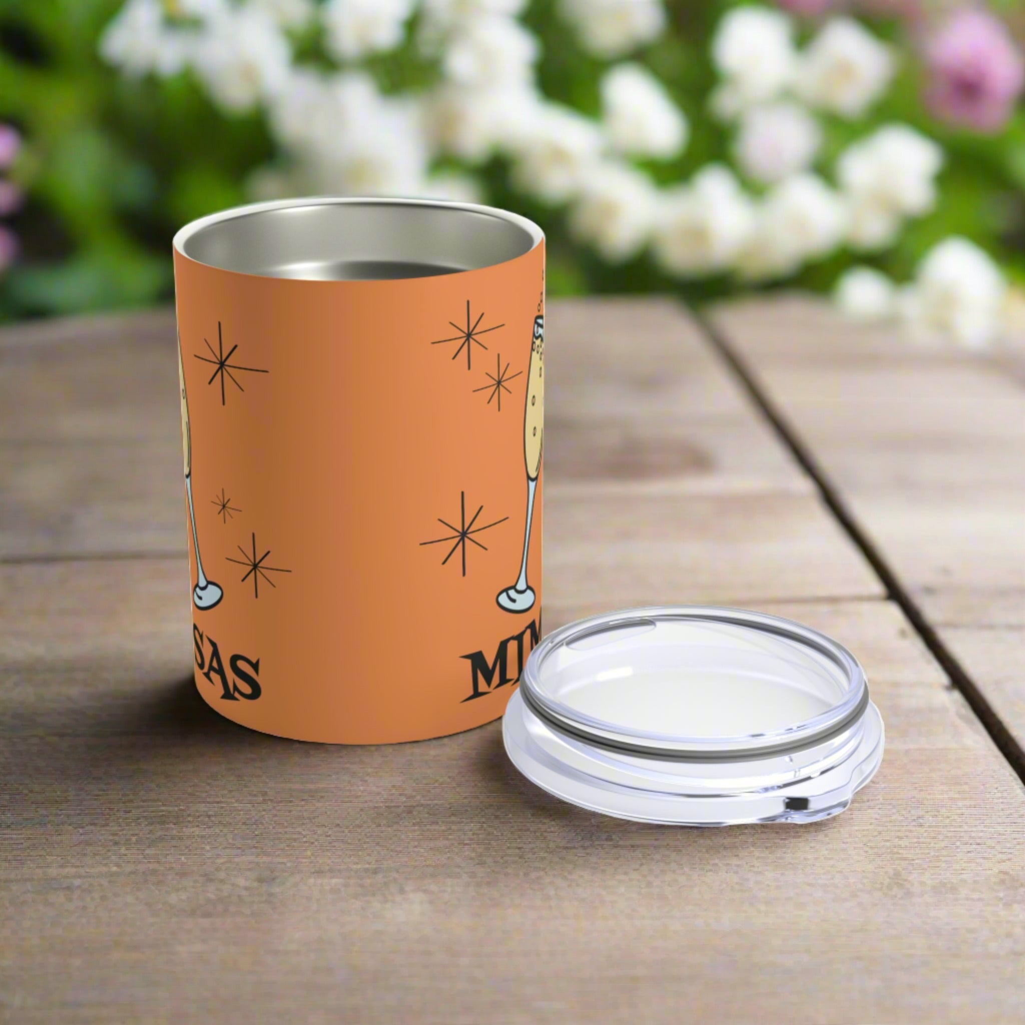 Mimosas Orange Atomic Era Style Stainless Steel Tumbler