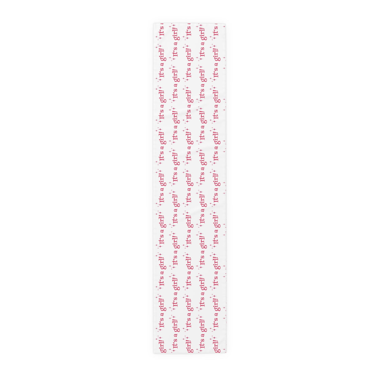 It's A Girl Starburst Atomic Mid Century Retro Style Baby Shower Table Runner - Cotton Or Polyester