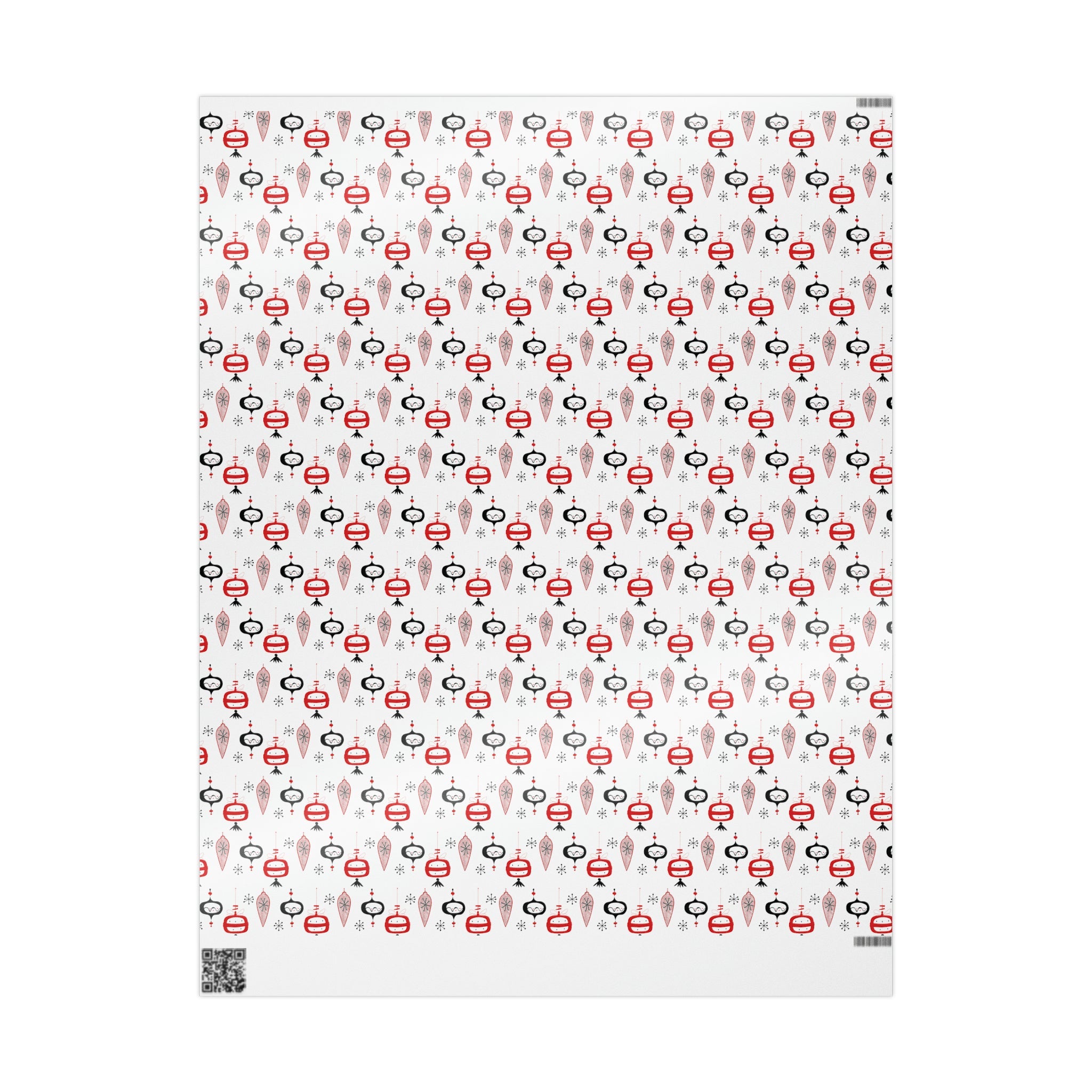 Retro Christmas Ornaments Mid Century Retro Christmas Print Holiday Gift Wrap Paper - Glossy Or Matte