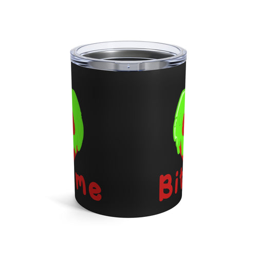 Bite Me Poison Apple Halloween Black Stainless Steel Tumbler 10oz