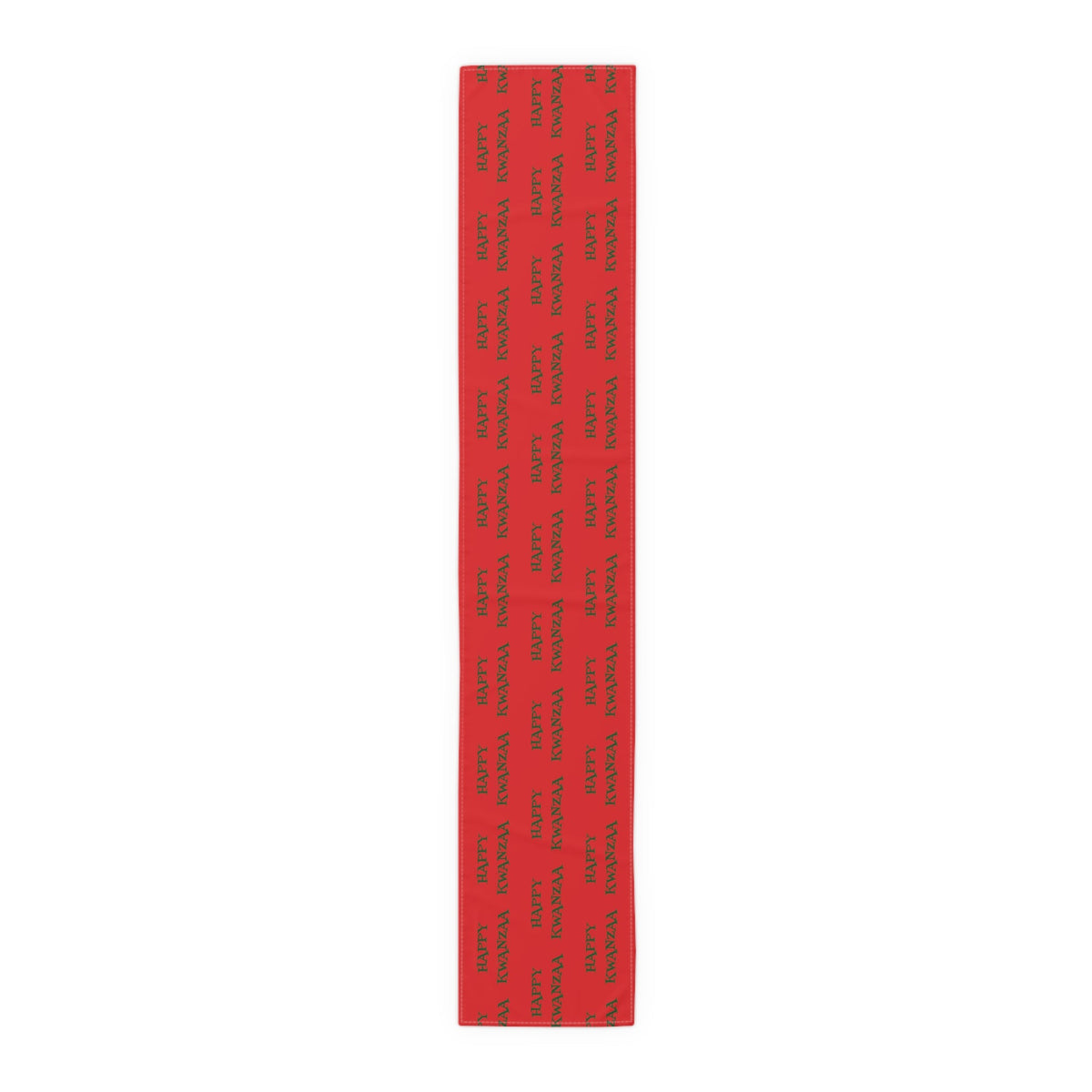 Happy Kwanzaa Red And Green Atomic Mid Century Retro Style Kwanzaa Decor Cotton Poly Table Runner
