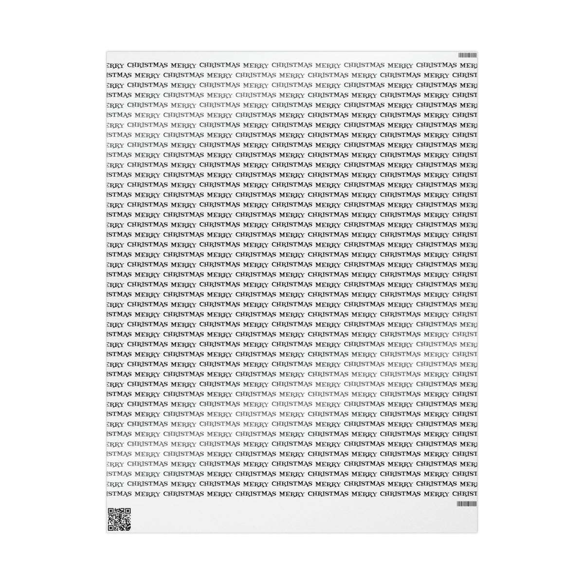 Merry Christmas Black And White Atomic Retro Style Holiday Gift Wrap Paper - Glossy Or Matte