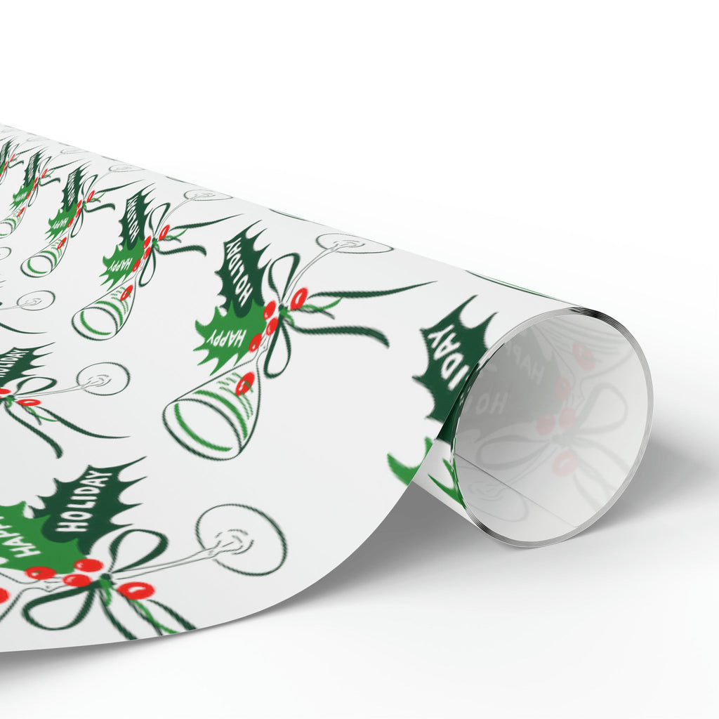 Happy Holidays Champagne Cocktails Mid Century Retro Christmas Print Holiday Gift Wrap Paper - Glossy Or Matte