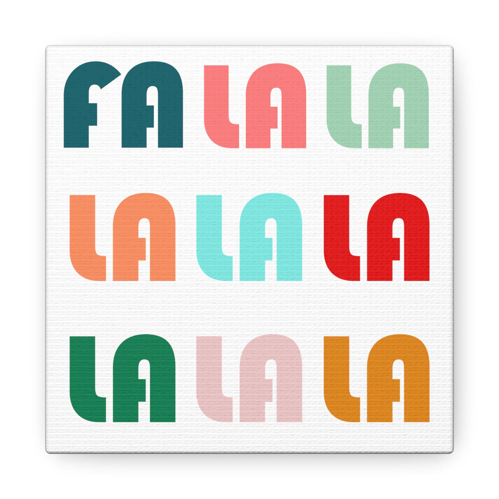 Fa La La La Christmas Retro Style Canvas Gallery Wraps