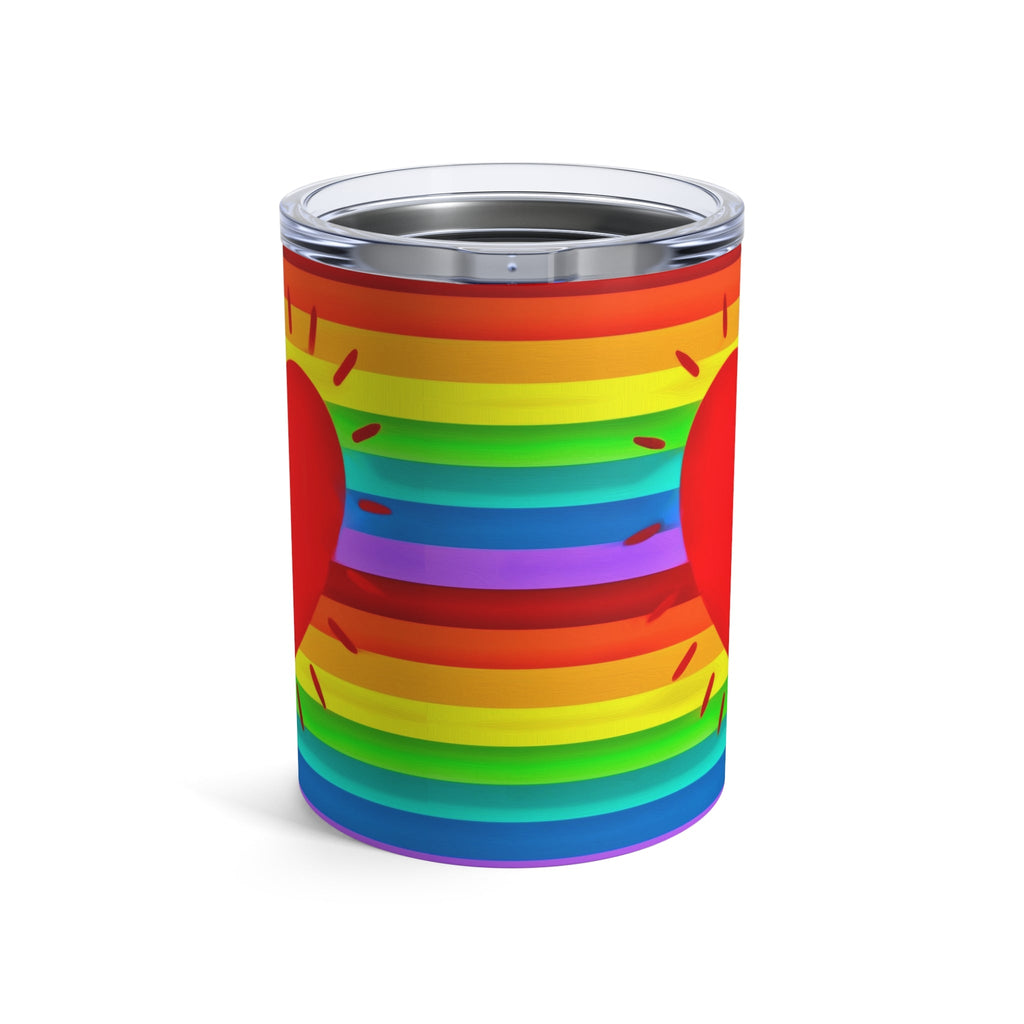 Rainbow Heart Love Pride Stainless Steel Tumbler 10oz