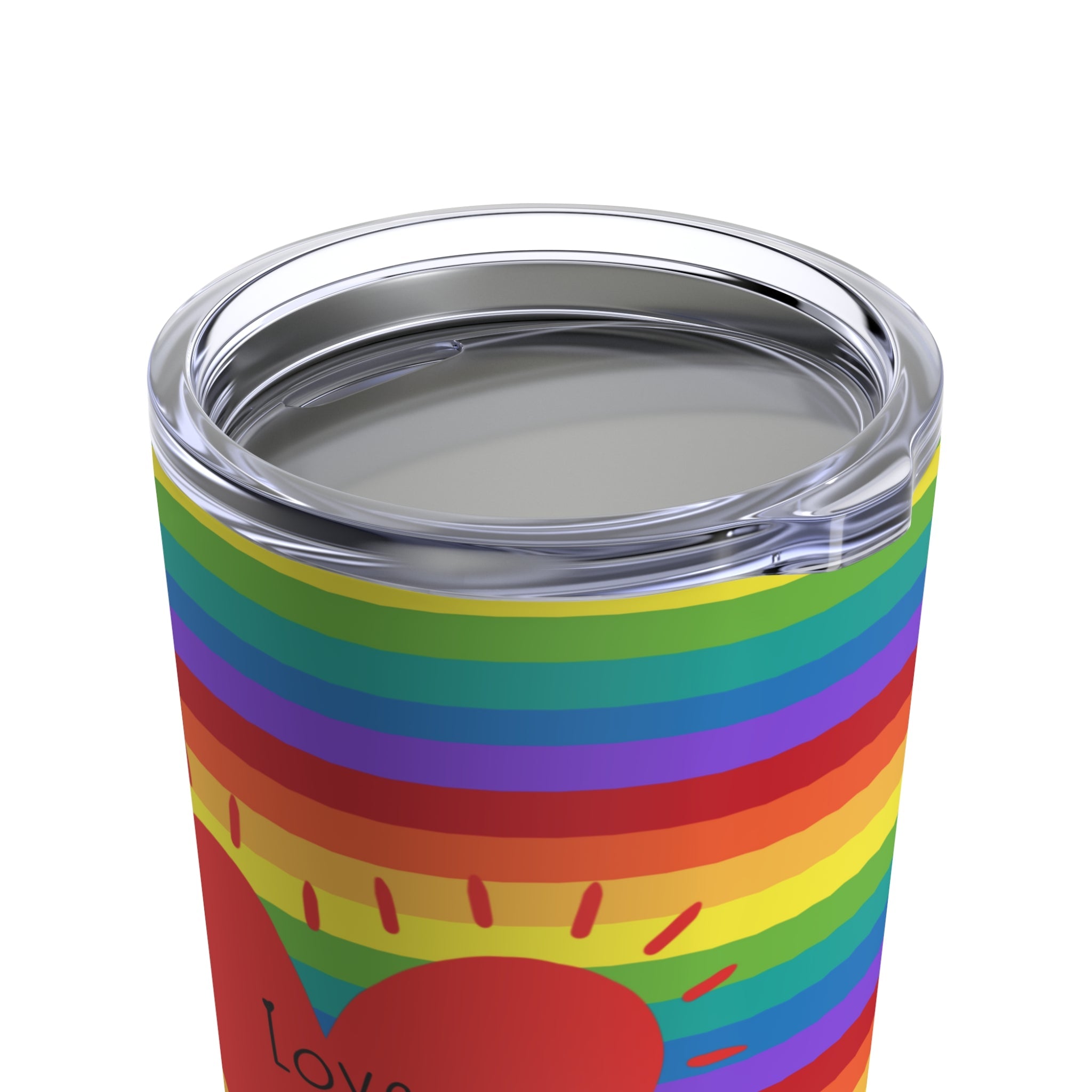 Love Is Love Rainbow Heart Stainless Steel Tumbler 20oz