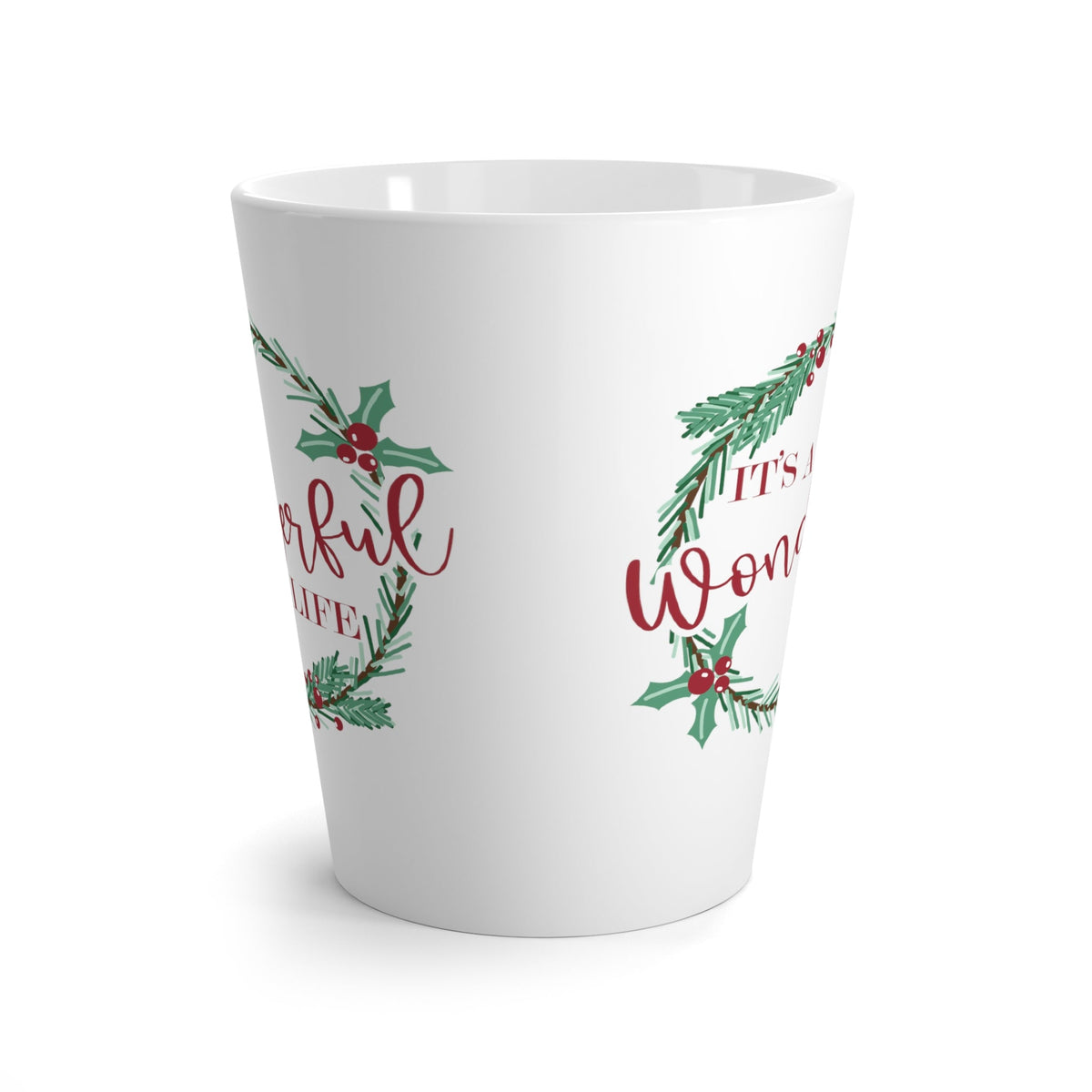 It's A Wonderful Life Wreath Christmas Latte Mug