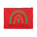 Happy Kwanzaa Rainbow Red Polyester Accessory Pouch Travel Bag