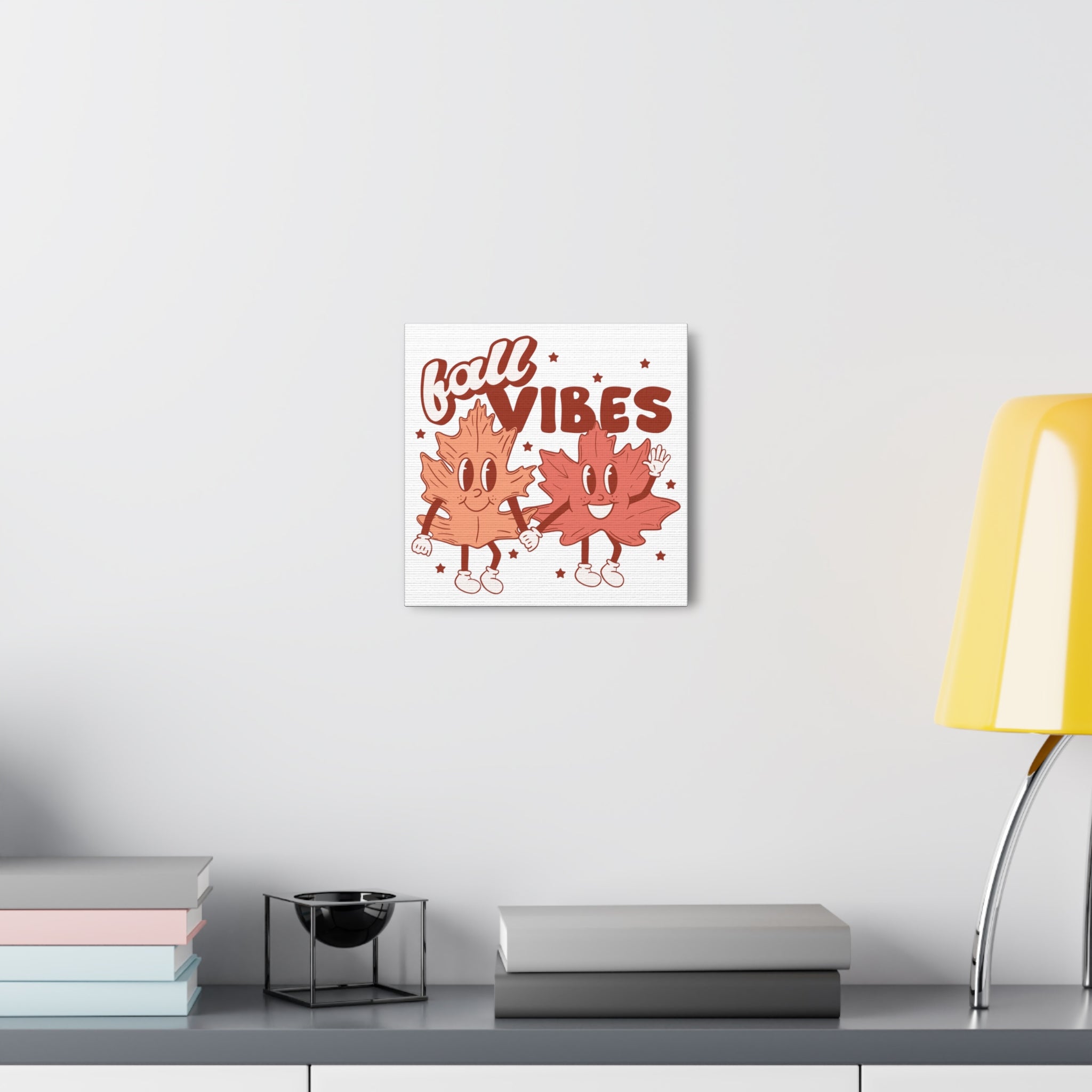 Fall Vibes Leaf Friends Retro Style Fall Autumn Canvas Gallery Wrap