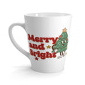 Merry And Bright Cute Christmas Tree Retro Style Christmas Print Latte Coffee Mug