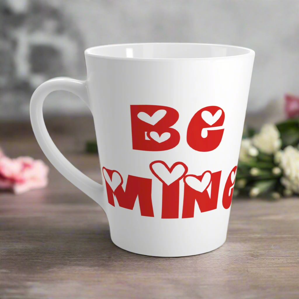Be Mine Red Hearts Valentine's Day Latte Coffee Mug