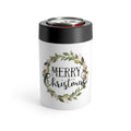 Merry Christmas Wreath Christmas Print Stainless Steel Can Holder