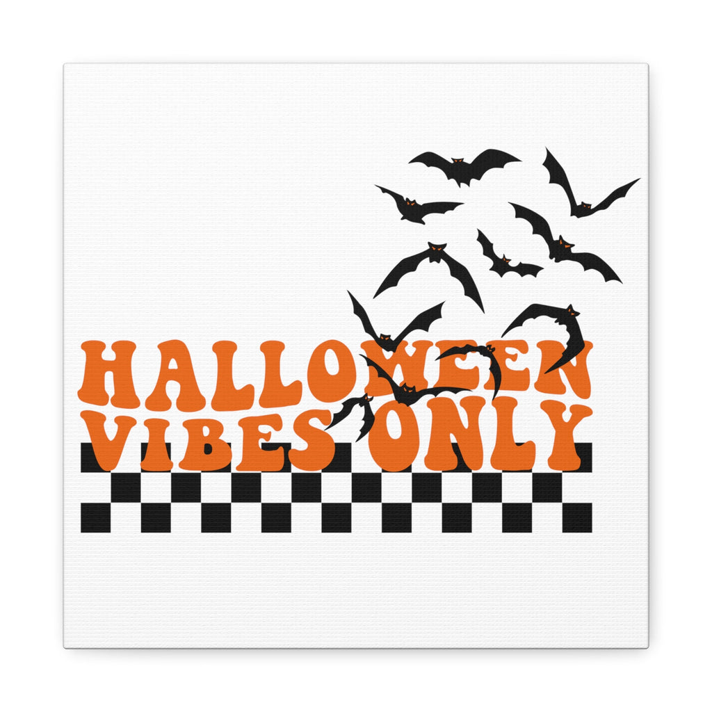 Halloween Vibes Only Bats Retro Style Canvas Gallery Wrap