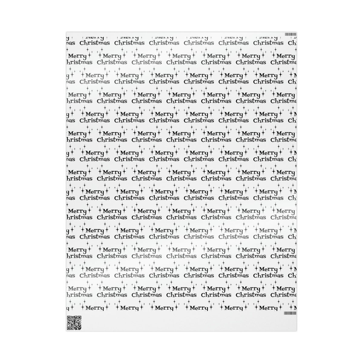 Merry Christmas Starburst Black And White Atomic Mid Century Retro Christmas Style Holiday Gift Wrap Paper - Glossy Or Matte