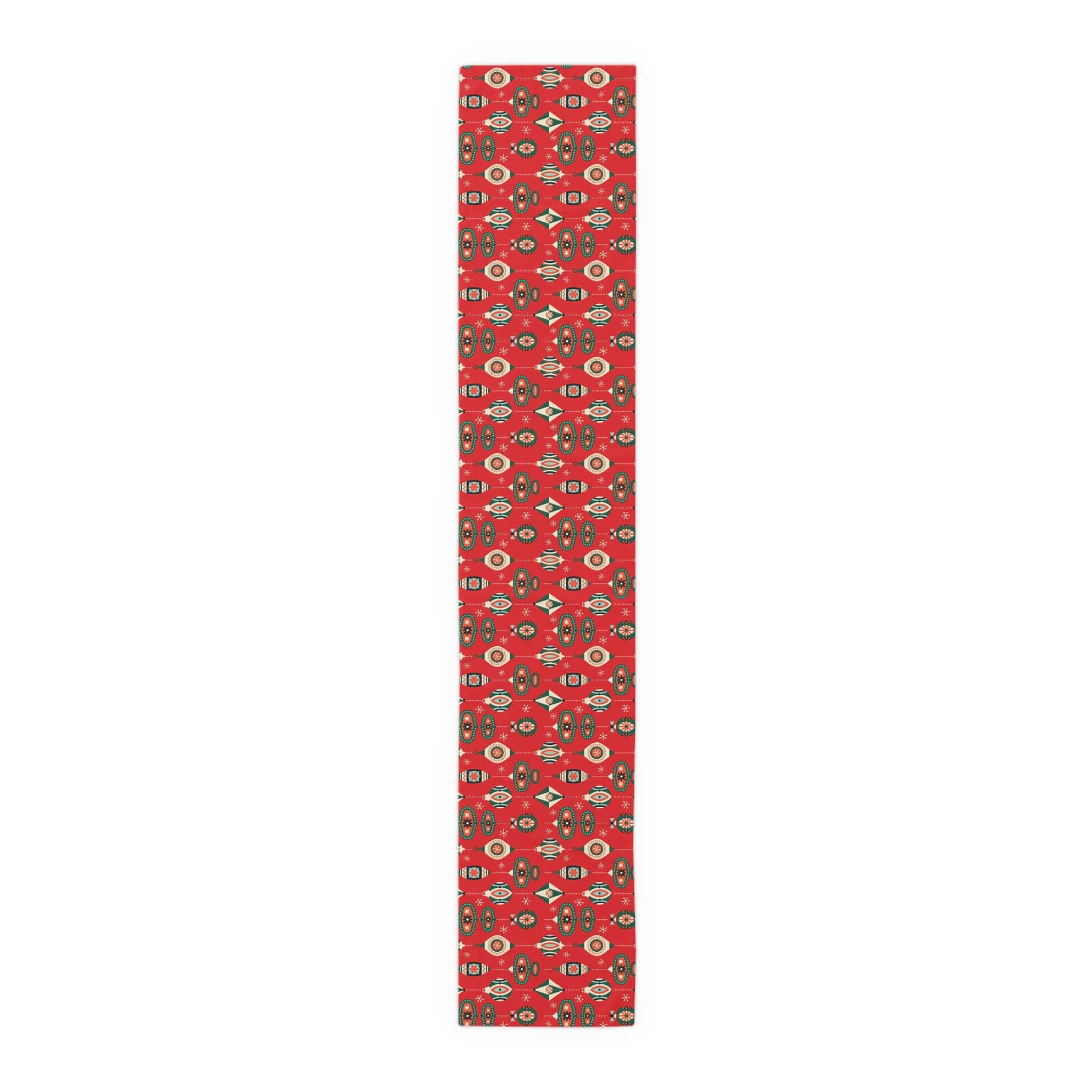 Atomic Christmas Ornaments Mid Century Retro Style Christmas Table Runner