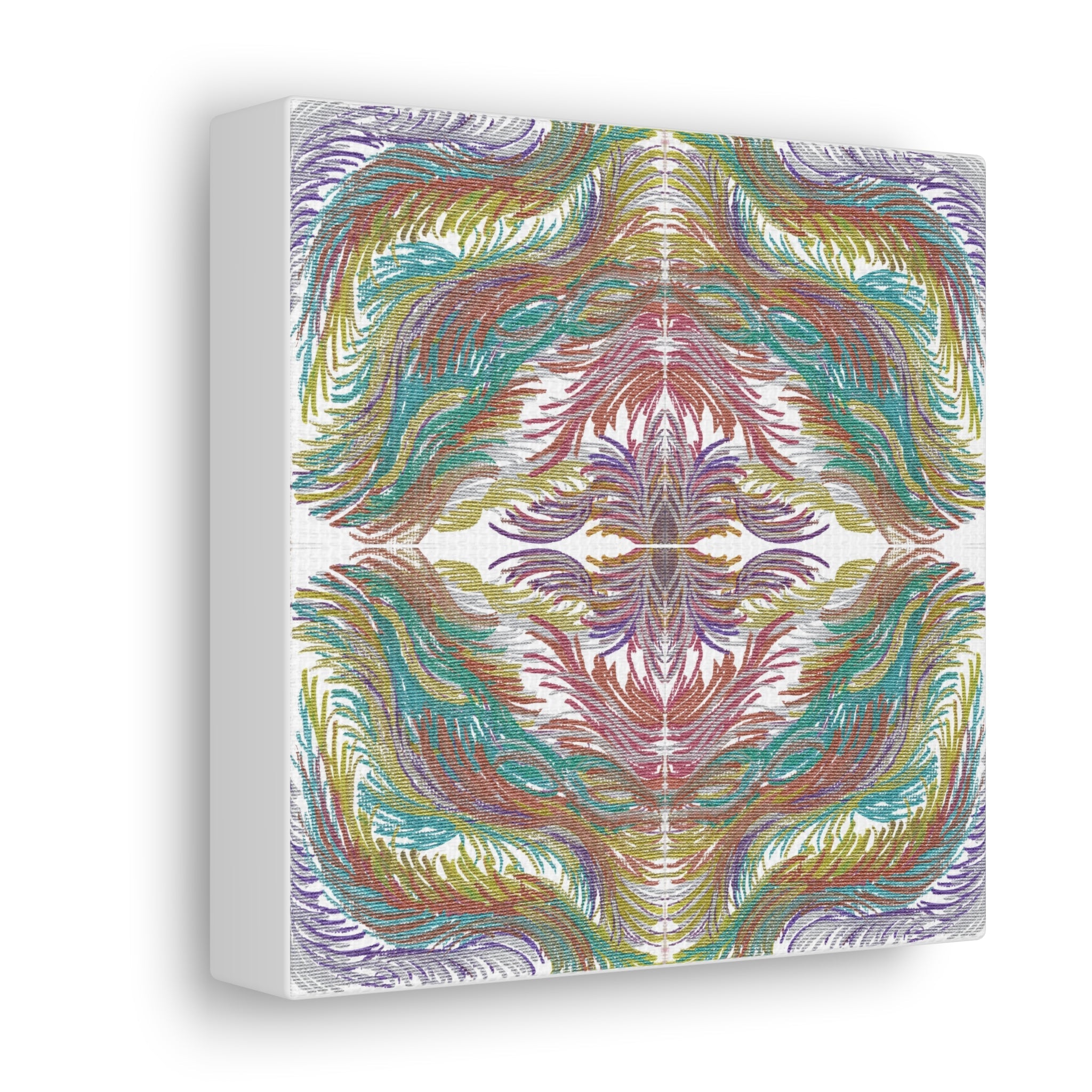 Space Feathers 4 Variation 3 Mosaic Caden Caraco Art Print Canvas Gallery Wrap