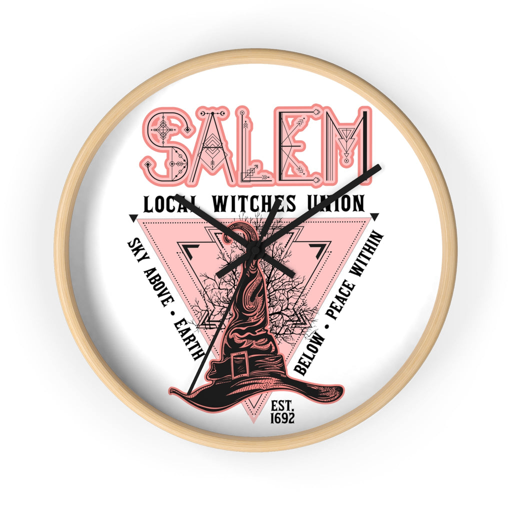 Salem Witches Union Halloween Fall Print Decor Wall Clock