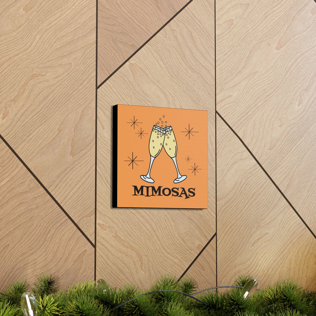 Mimosas Atomic Mid Century Retro Style Pink Canvas Gallery Wrap