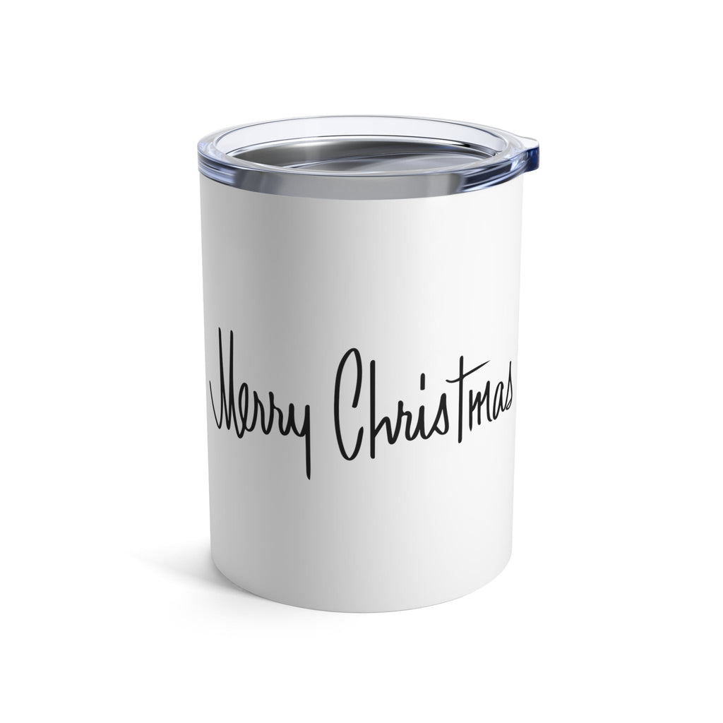 Merry Christmas Black And White Mid Century Retro Christmas Stainless Steel Tumbler 10oz